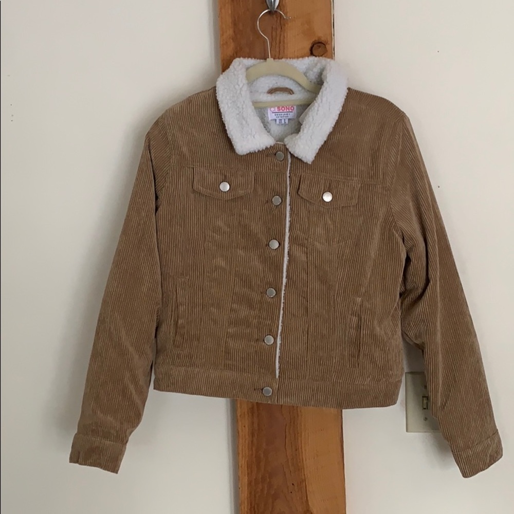 Fleecey corduroy bomber